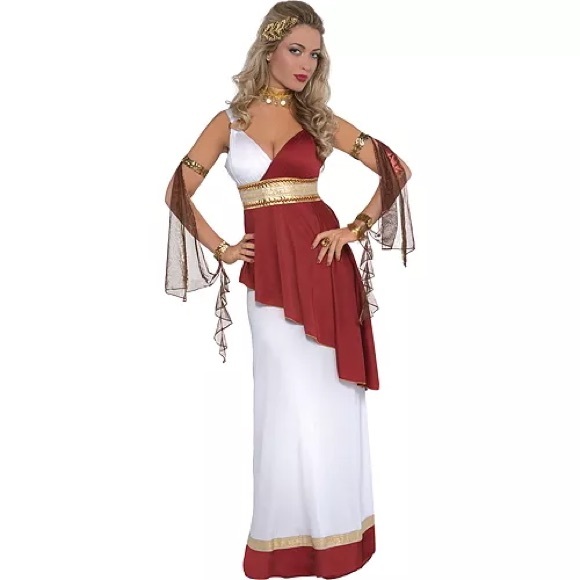 NWT IMPERIAL EMPRESS Red White Roman Greek Costume - Picture 1 of 7